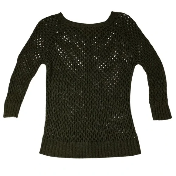 Chic Open Knit Zip Front‎ Cardigan Olive Green Womens Lightweight Layering - Picture 3 of 6